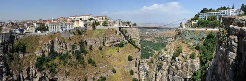 Panoramic view of Constantine from the north side with the Sidi M'Cid Bridge