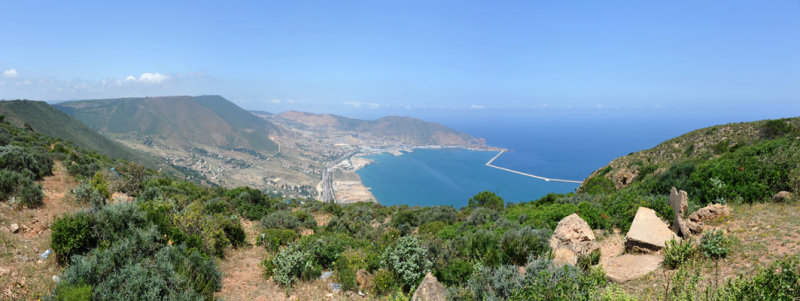 Panoramic view of the coast Mars El Kebir and the coast to the west of Jebel Murdjadjo