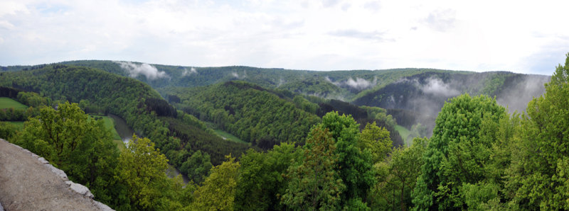 Panoramic view of Semois River Valley from Herbeumont Castle