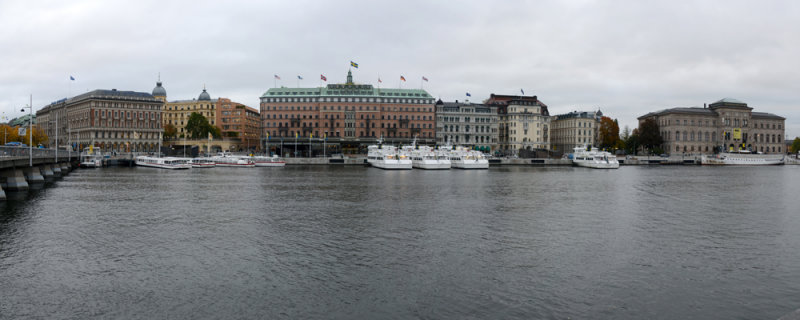 Panoramic view of Blasieholmen from the Strmbron, Stockholm