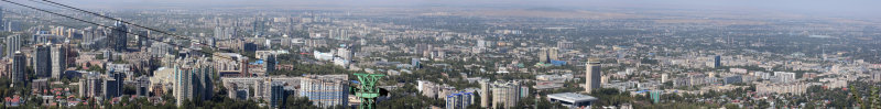 Panoramic View of Almaty, Kazakhstan, from the summit of Kok-tobe
