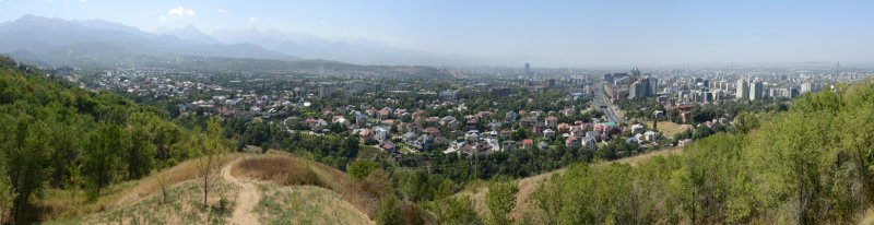 Panorama from the road while descending from Kok-tobe