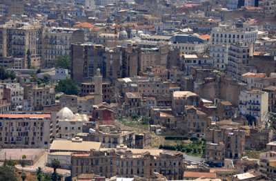 The partially crumbling old medina of Oran with the Pashas Mosque