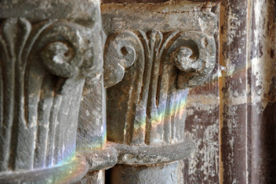 Rainbow on a column by the chapel