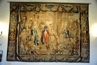 Tapestry - Encounter between the Queen of Sheba and King Solomon, Flemish, early 17th C.