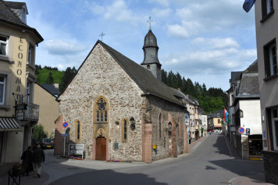 Stone Church of St Nicholas (13th C)  in the town center, Vianden
