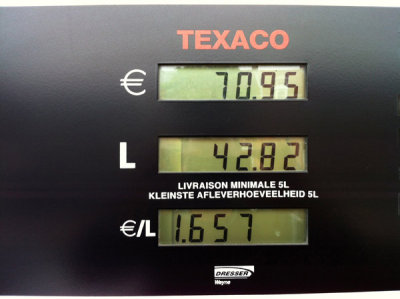 Refueling in Luxembourg, around $7 a gallon