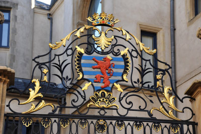 Coat-of-Arms of Luxembourg on the north gate of the Grand  Ducal Palace