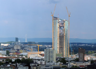 European Central Bank Tower under construction 2013