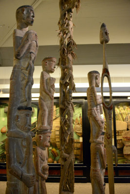 Ancestor memorial house posts, Asmat, Papua New Guinea