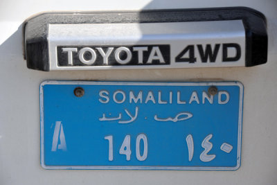 Blue NGO license plate, Somaliland