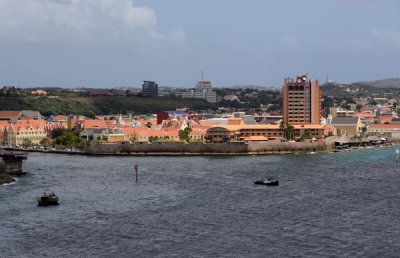 Willemstad from the deck of a cruise ship