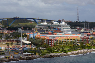 The Renaissance Hotel lies just beyond the cruise ship dock