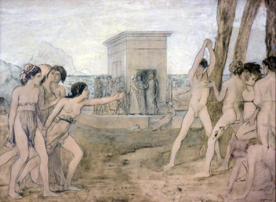 Young Spartan Girls Challenging Boys, Edgar Degas, ca 1860