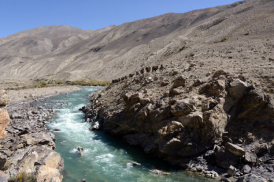 View from our picnic site across the Pamir River into Afghanistan