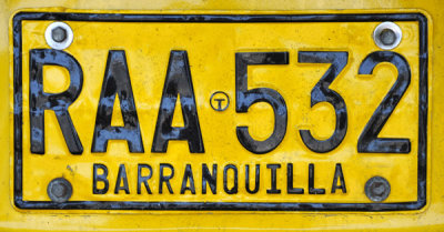 Barranquilla License Plate