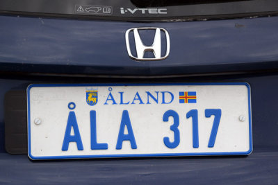 License plate of the autonomous Åland Islands