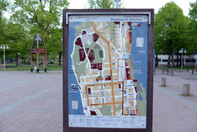 Shopping and activities map of central Mariehamn