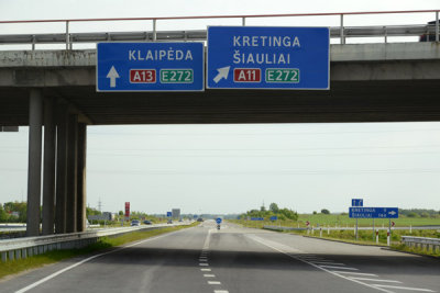 A13 to Klaipėda on the Baltic Sea coast of Lithuania