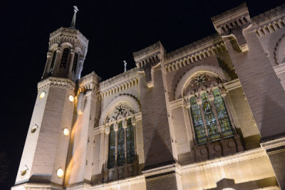 La Basilique Notre-Dame de Fourvire illuminated, Lyon
