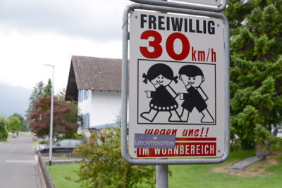 Voluntary 30 km/h zone for children, Balzers, Liechtenstein