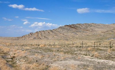 Strata in the Utah Test and Training Range (land behind the fence is the UTTR)