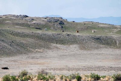 Looking northwest at what appear to be four targets in the Utah Test and Training Range (200mm telephoto shot)