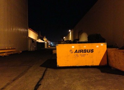 Airbus shipping container in Boeing country
