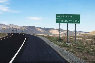 Turn left for Lakeside (I-80 Exit 62)