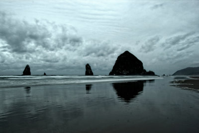 Stacks at Daybreak, Cannon Beach, Oregon.