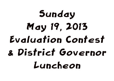 Evaluation Contest & District Governor's Luncheon