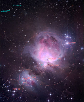 Messier 42 annotée