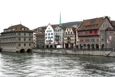 Zurich - Buildings hundreds of years old along the Limmat