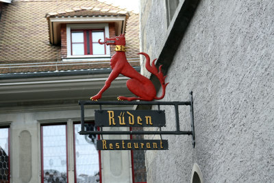 Sign of the Red Dog - where you could find a mercenary for hire