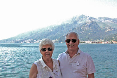 Two tourists at Lake Como