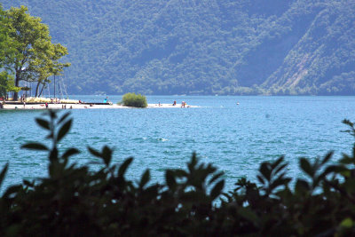 View of Lake Lugano and Beach Area