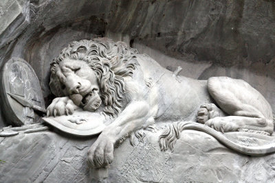 Lucerne - Thornwaldsen's Dying Lion Tribute to the Swiss Guard 