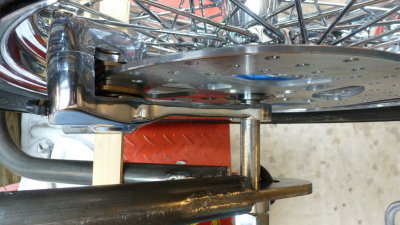 Will need spacers for rotor and chain pulley as well as axle to align rear wheel. 