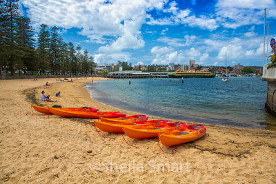 Manly with kayaks and ferry 