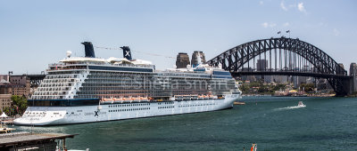 Celebrity Solstice in Sydney Harbour panorama
