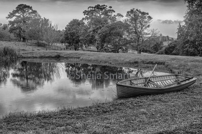 Annies boat in monochrome