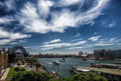 Sydney Harbour with superb cirrus cloud formation