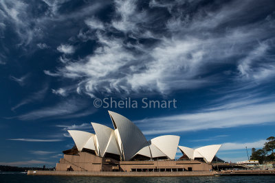 Sydney Opera House with cirrus clouds