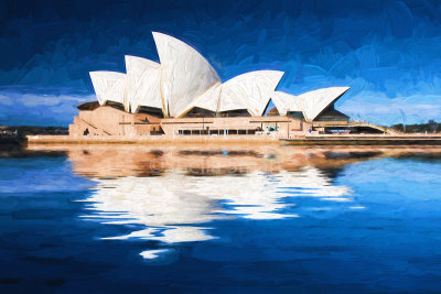Sydney Opera House reflection abstract with painterly effect