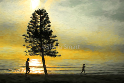 Manly sunrise with silhouettes