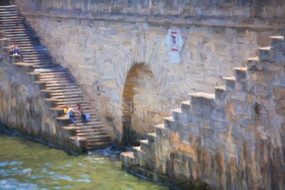 Steps at River Seine, Paris, France