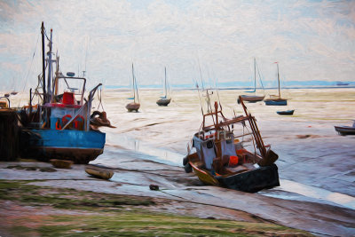 Boats on mudflat at Leigh on Sea 