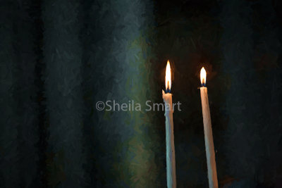 Two candles in Rheims Cathedral