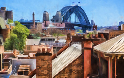 Sydney Harbour Bridge from Rocks - abstract version 