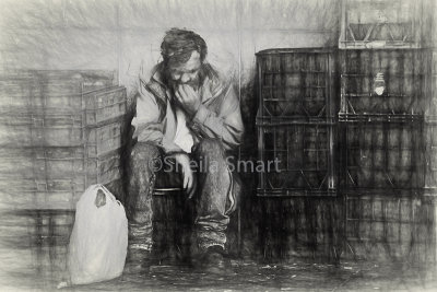 Man with crates 